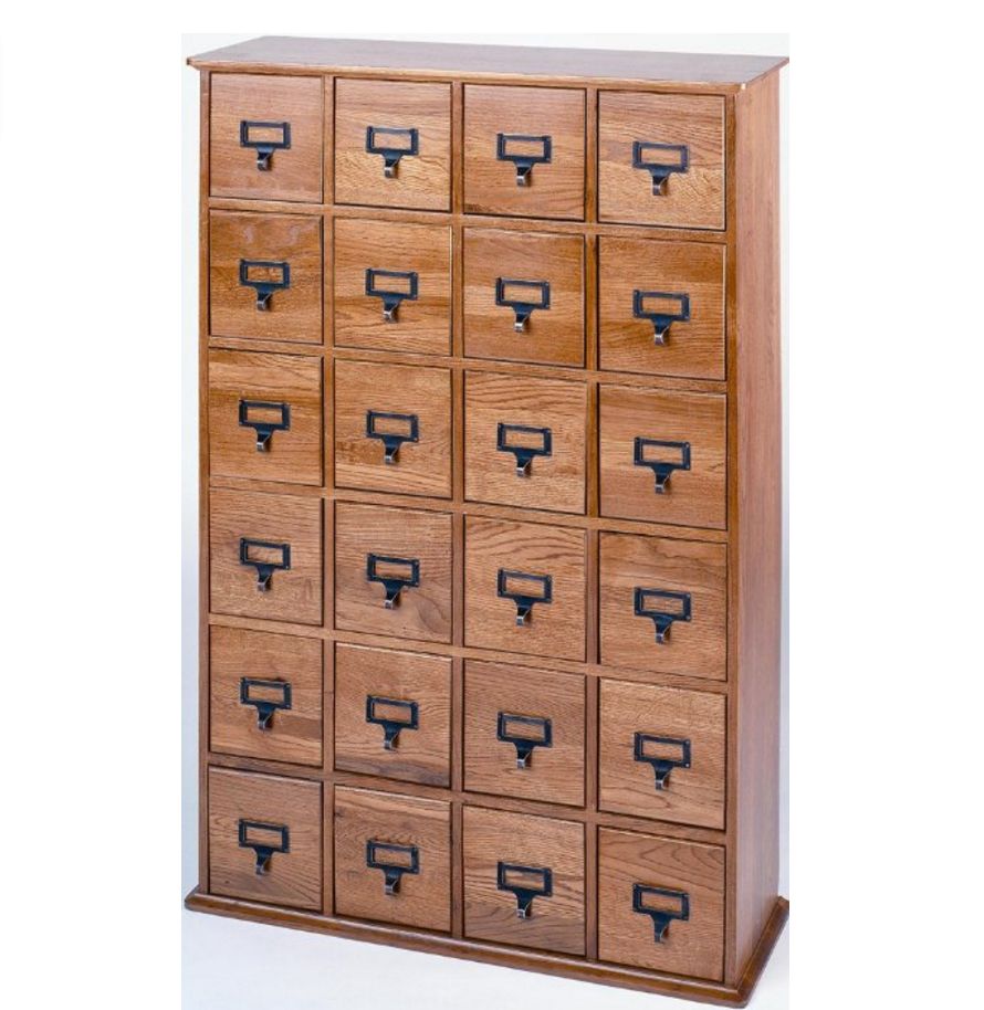 this on-trend library card catalog gives endless organization at a price you won't believe!